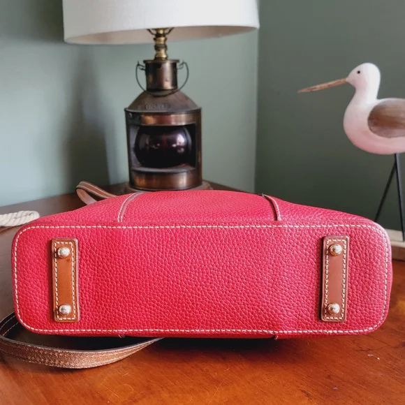 Dooney & Bourke Small Lexington Red Pebble Grain Leather Tote Bag Purse